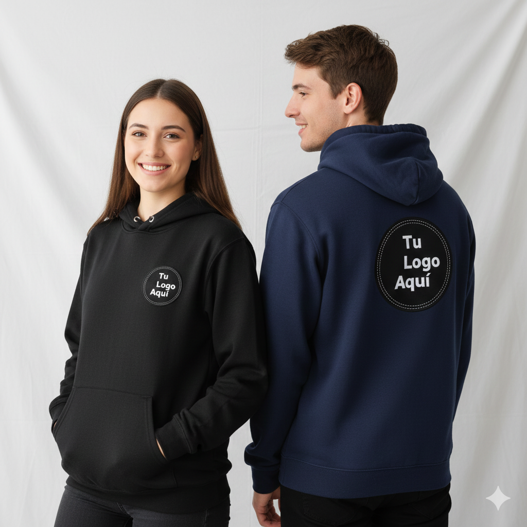 Sudadera con capucha personalizada impresión al frente y reverso
