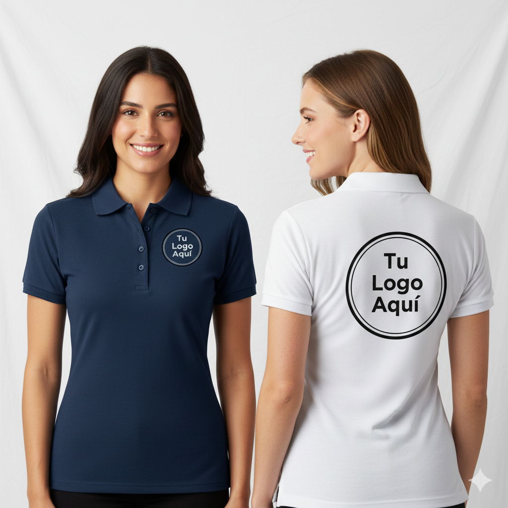Playera Polo Dry Fit  para Dama - Personalizada con Estampado al Frente y en la Espalda (Copia)