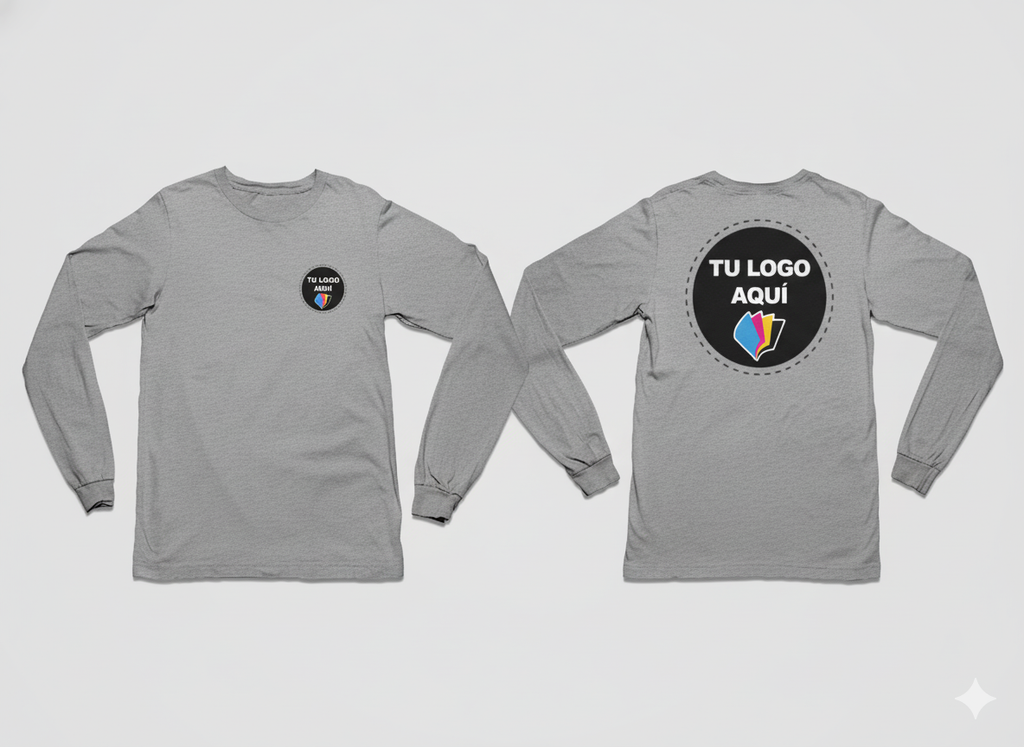 Playera Personalizada con Impresión al Frente y Reverso - Manga Larga