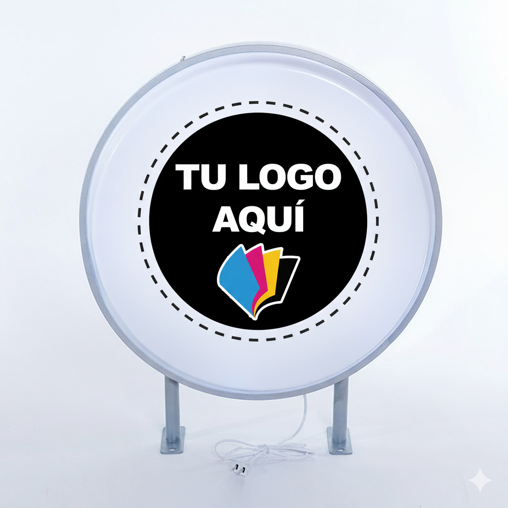 Caja de Luz circular de 50 cm personalizada con tu logo